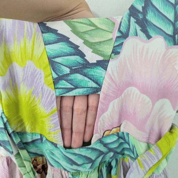 Mara Hoffman Cutout Jumpsuit Tie Waist Floral Print Tapered Flora Stone 2 - Picture 3 of 11